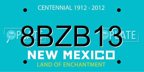 8BZB13 New Mexico License Plate