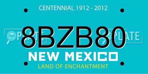 8BZB80 New Mexico License Plate