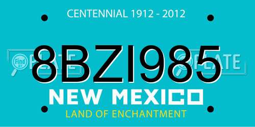 8BZI985 New Mexico License Plate