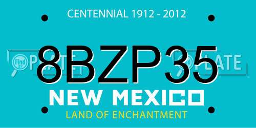 8BZP35 New Mexico License Plate