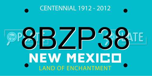 8BZP38 New Mexico License Plate