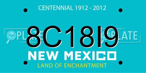 8C18I9 New Mexico License Plate
