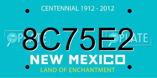8C75E2 New Mexico License Plate