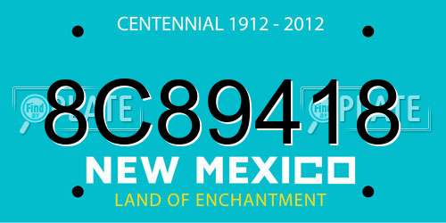 8C89418 New Mexico License Plate