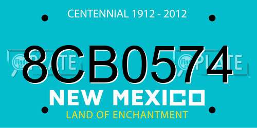 8CB0574 New Mexico License Plate