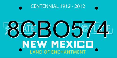 8CBO574 New Mexico License Plate