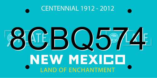 8CBQ574 New Mexico License Plate
