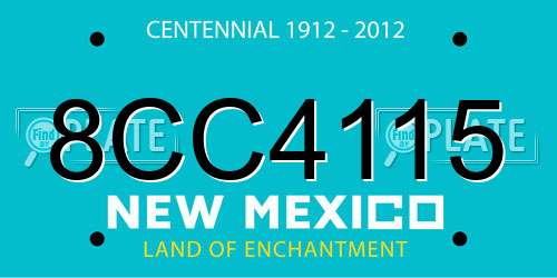 8CC4115 New Mexico License Plate