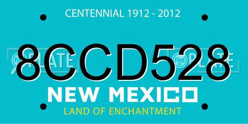 8CCD528 New Mexico License Plate