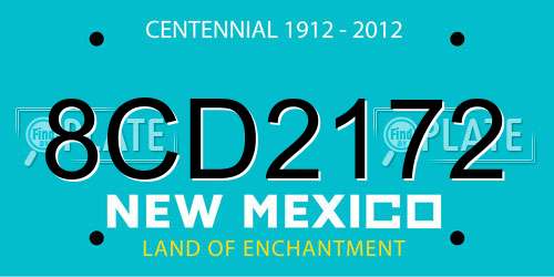 8CD2172 New Mexico License Plate