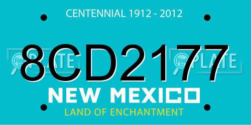 8CD2177 New Mexico License Plate