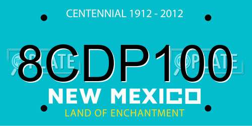 8CDP100 New Mexico License Plate