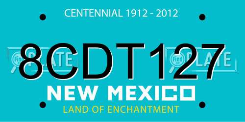 8CDT127 New Mexico License Plate