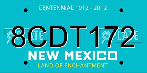 8CDT172 New Mexico License Plate