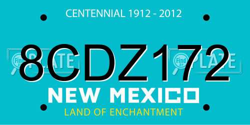 8CDZ172 New Mexico License Plate