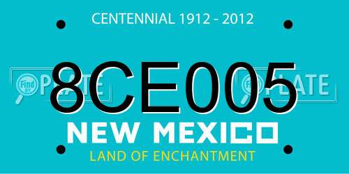 8CE005 New Mexico License Plate
