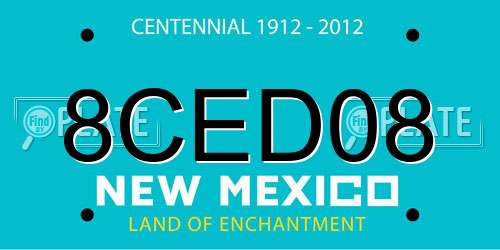 8CED08 New Mexico License Plate