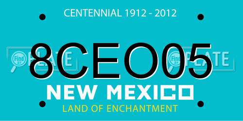8CEO05 New Mexico License Plate