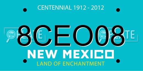8CEO08 New Mexico License Plate