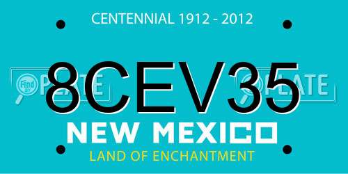 8CEV35 New Mexico License Plate