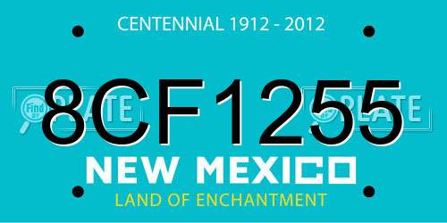 8CF1255 New Mexico License Plate
