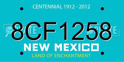 8CF1258 New Mexico License Plate