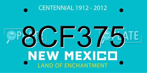 8CF375 New Mexico License Plate