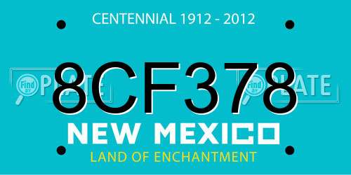 8CF378 New Mexico License Plate