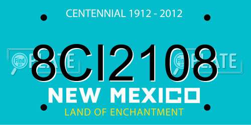 8CI2108 New Mexico License Plate