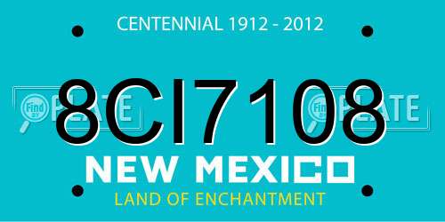 8CI7108 New Mexico License Plate