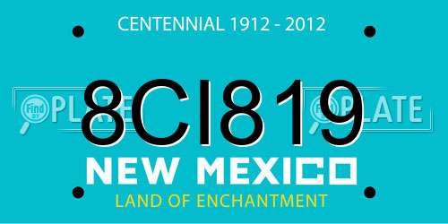 8CI819 New Mexico License Plate