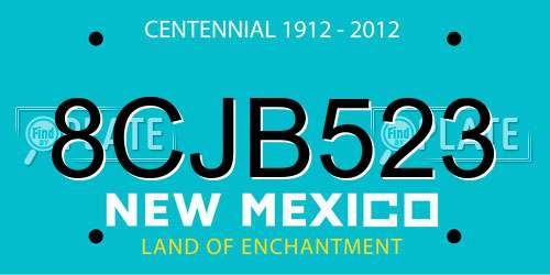 8CJB523 New Mexico License Plate