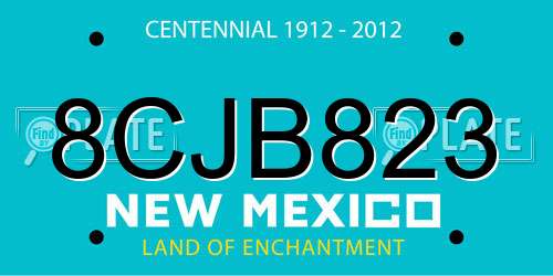 8CJB823 New Mexico License Plate