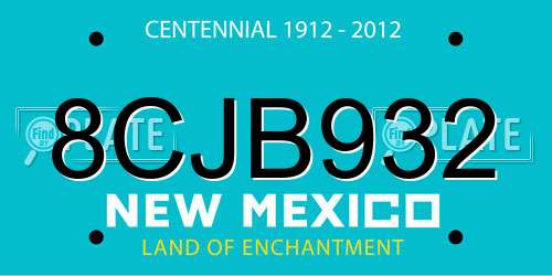8CJB932 New Mexico License Plate