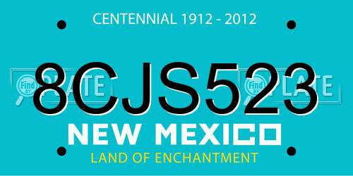 8CJS523 New Mexico License Plate