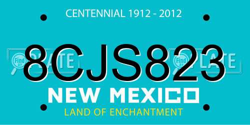 8CJS823 New Mexico License Plate