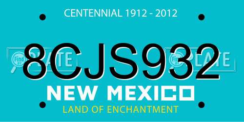 8CJS932 New Mexico License Plate
