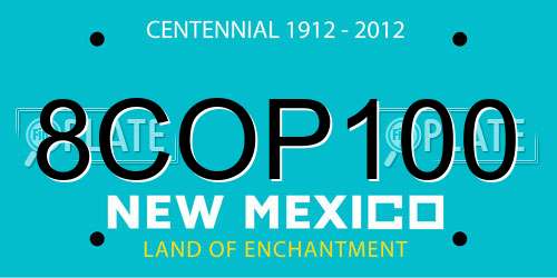 8COP100 New Mexico License Plate