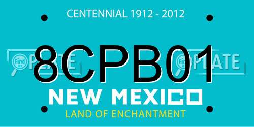 8CPB01 New Mexico License Plate