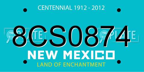 8CS0874 New Mexico License Plate