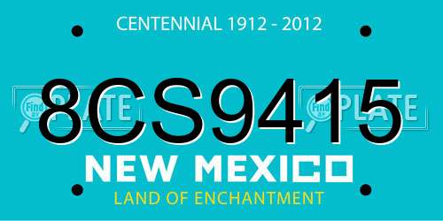 8CS9415 New Mexico License Plate