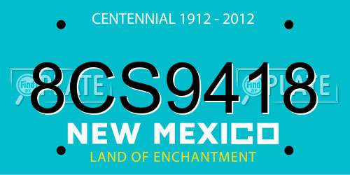 8CS9418 New Mexico License Plate