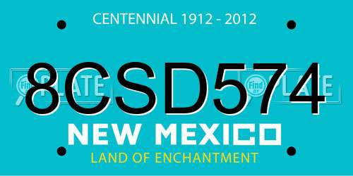 8CSD574 New Mexico License Plate