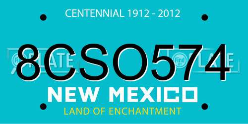 8CSO574 New Mexico License Plate