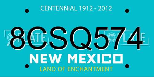 8CSQ574 New Mexico License Plate
