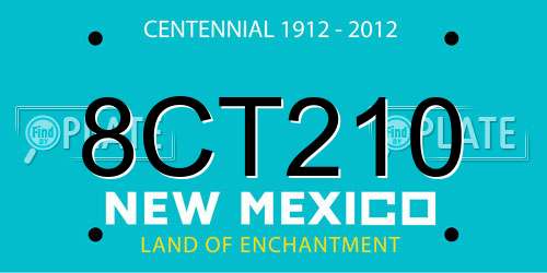 8CT210 New Mexico License Plate