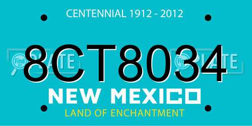 8CT8034 New Mexico License Plate