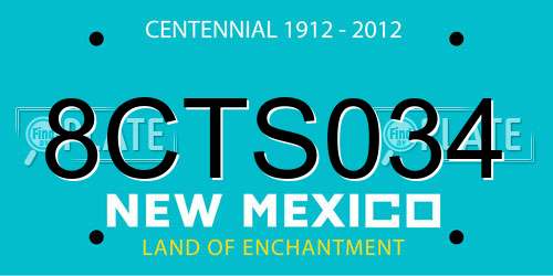 8CTS034 New Mexico License Plate