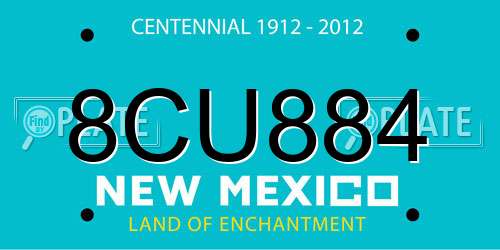 8CU884 New Mexico License Plate