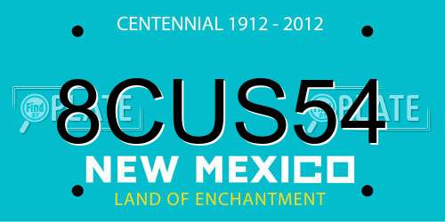 8CUS54 New Mexico License Plate